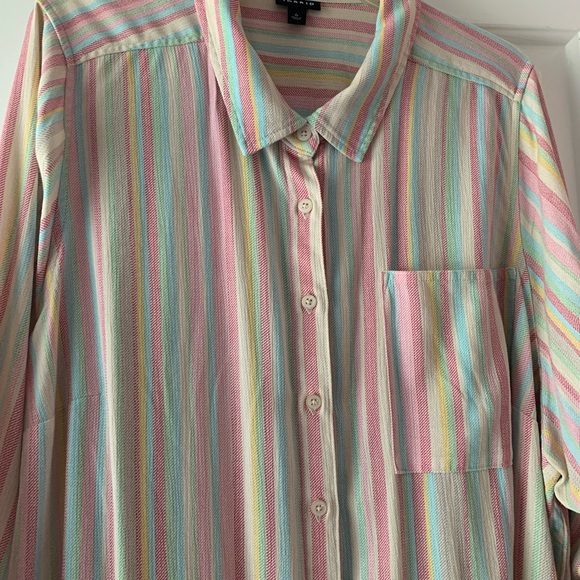 Torrid stripped postal button up shirt - Picture 2 of 3